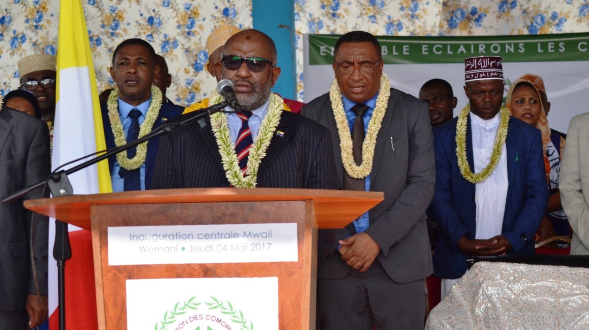 Allocution du Chef de l'Etat à l’ occasion de l’inauguration de la centrale de Wemani à Mwali